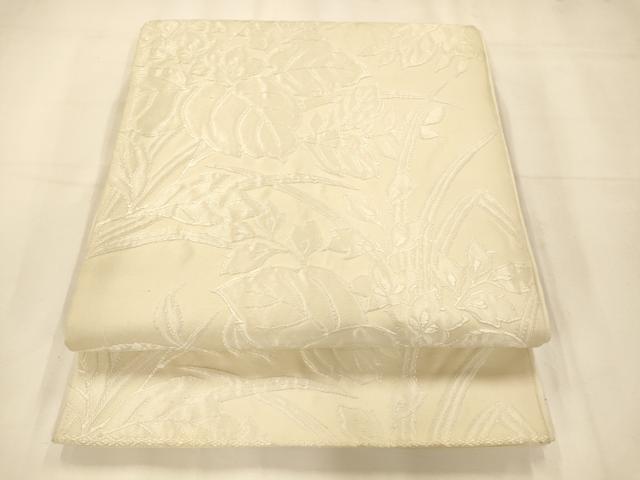平和屋着物◎六通柄袋帯 唐織 草花文 正絹 逸品 AAAM7900fw