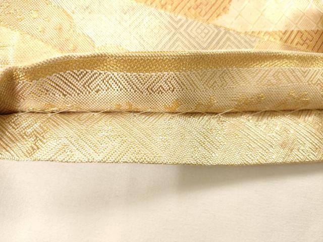 平和屋着物◎佐賀錦 六通柄袋帯 花車文 金糸 正絹 逸品 AAAM7961jz