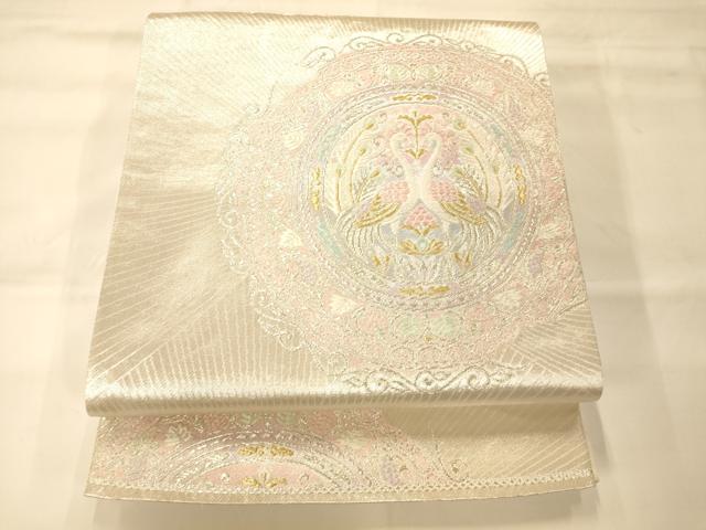 平和屋着物◎六通柄袋帯 唐織 孔雀草花丸文 金銀糸 正絹 逸品 AAAM8545fw