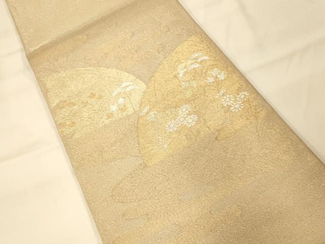 平和屋着物◎綴れ 太鼓柄袋帯 雲取り枝花山文 金銀糸 正絹 逸品 AAAM8555fw