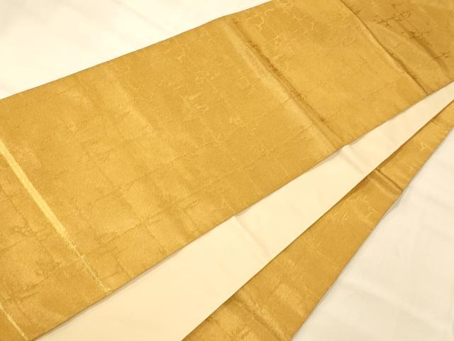 平和屋着物◎全通柄袋帯 霞格子文 金糸 正絹 逸品 AAAM8556fw