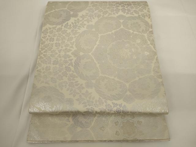 平和屋着物◎六通柄袋帯 正倉院花文 銀糸 正絹 逸品 AAAM9570jx