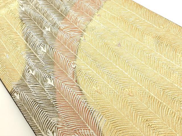 平和屋着物◎六通柄袋帯 枝葉文 松彩錦 金銀糸 正絹 逸品 AAAN1165ru