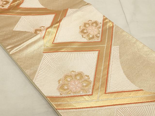 平和屋着物◎六通柄袋帯 正倉院花文 金糸 正絹 逸品 AAAN1495tm