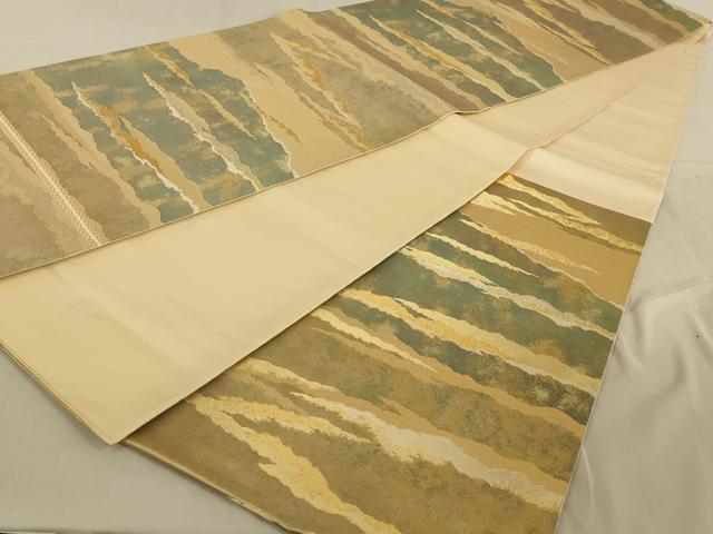 平和屋着物◎六通柄袋帯 風景文 金糸 正絹 逸品 AAAN2316ou