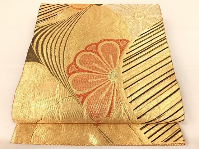 平和屋着物◎六通柄袋帯 舞花文 金銀糸 正絹 逸品 AAAN3277wt