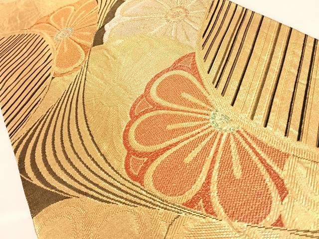 平和屋着物◎六通柄袋帯 舞花文 金銀糸 正絹 逸品 AAAN3277wt