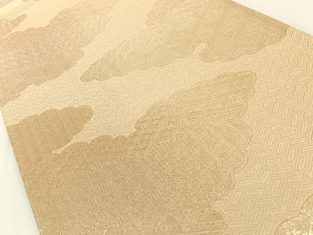 平和屋着物◎佐賀錦 全通柄袋帯 雲取り菱文 金糸 正絹 逸品 AAAN3319wt
