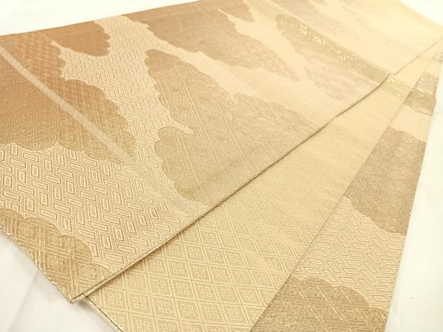 平和屋着物◎佐賀錦 全通柄袋帯 雲取り菱文 金糸 正絹 逸品 AAAN3319wt