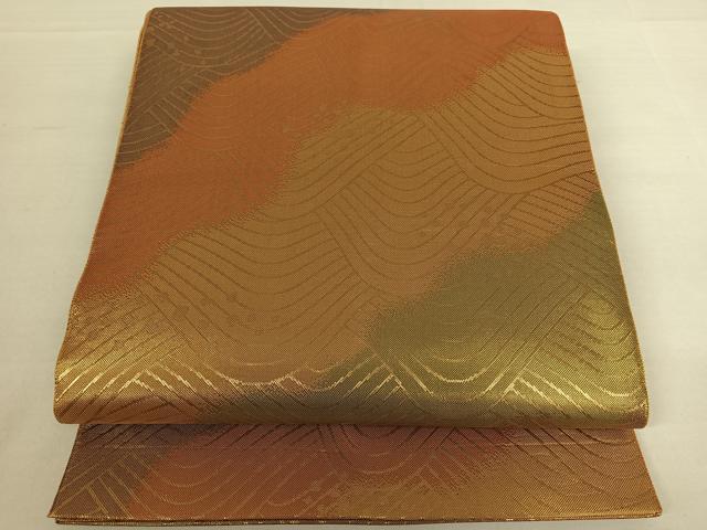 平和屋着物◎佐賀錦 全通柄袋帯 道長青海 金糸 正絹 逸品 AAAN4552dx