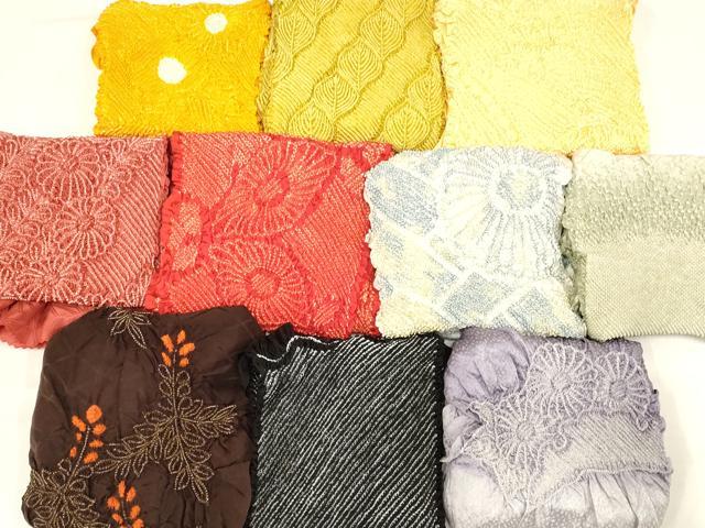 平和屋着物★和装小物 帯揚げ10枚セット 部分絞り 中抜き 花柄 暈し 逸品 AAAN5069ay
