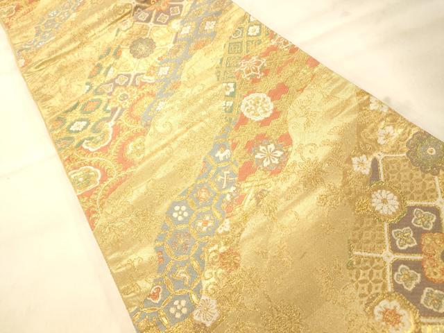 平和屋着物◎六通柄袋帯 唐織 能衣華紋 金糸 正絹 逸品 AAAN5245fw