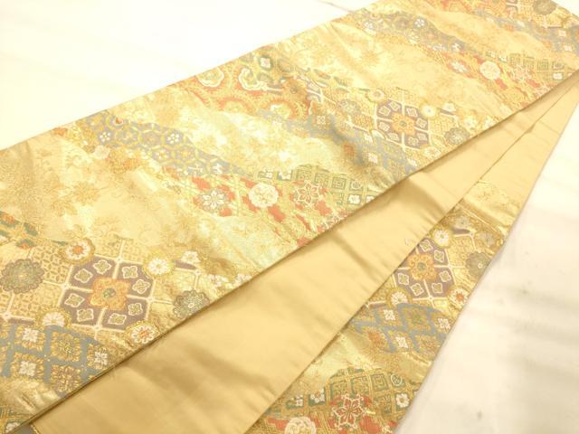 平和屋着物◎六通柄袋帯 唐織 能衣華紋 金糸 正絹 逸品 AAAN5245fw