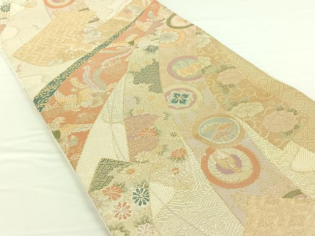 平和屋着物◎佐賀錦 六通柄袋帯 熨斗目能衣文 金銀糸 正絹 逸品 AAAN6276jh