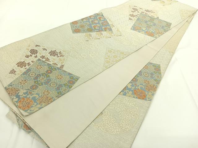 平和屋着物◎六通柄袋帯 名物裂 金糸 正絹 逸品 AAAN6526jh