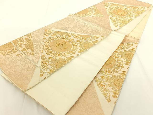 平和屋着物◎六通柄袋帯 鳳凰花文 金糸 正絹 逸品 AAAN6539jh