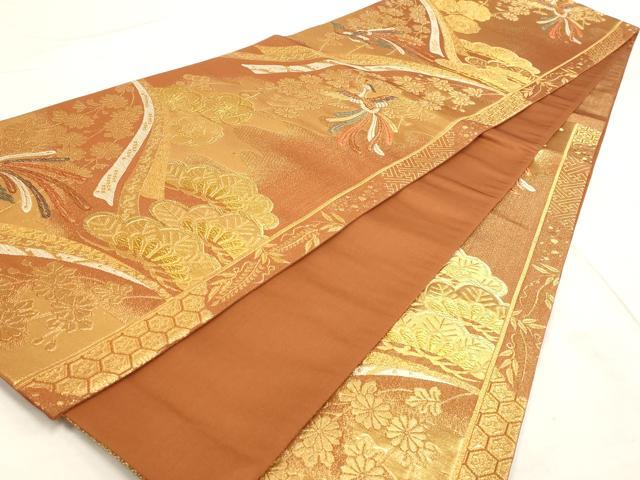 平和屋着物◎六通柄袋帯 鳳凰花文 金糸 正絹 逸品 AAAN6781st