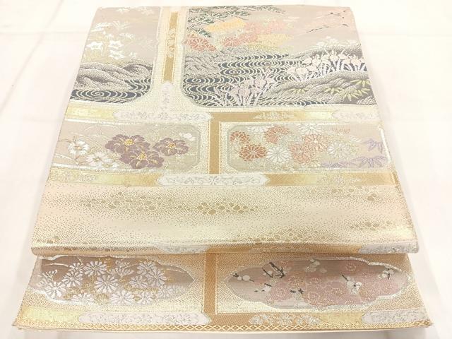 平和屋着物◎六通柄袋帯 桃山絵巻 金銀糸 正絹 逸品 AAAN7586yx