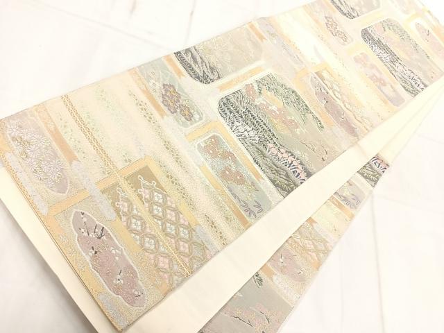 平和屋着物◎六通柄袋帯 桃山絵巻 金銀糸 正絹 逸品 AAAN7586yx