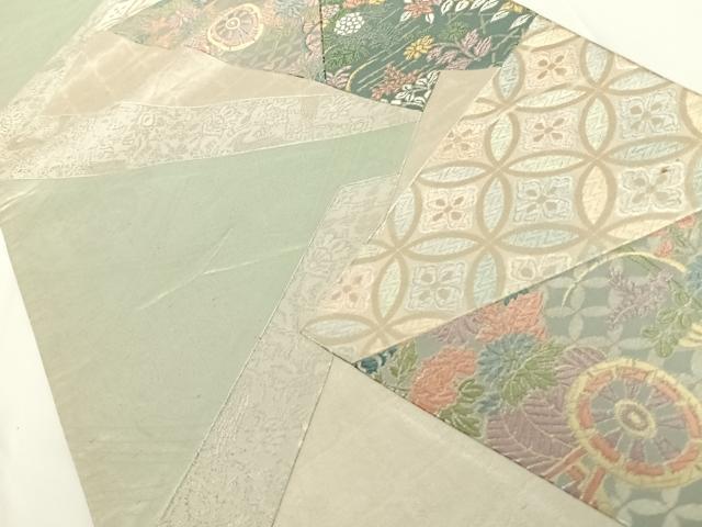 平和屋着物◎六通柄袋帯 切嵌 吉祥花文 銀糸 正絹 逸品 AAAN7617wt