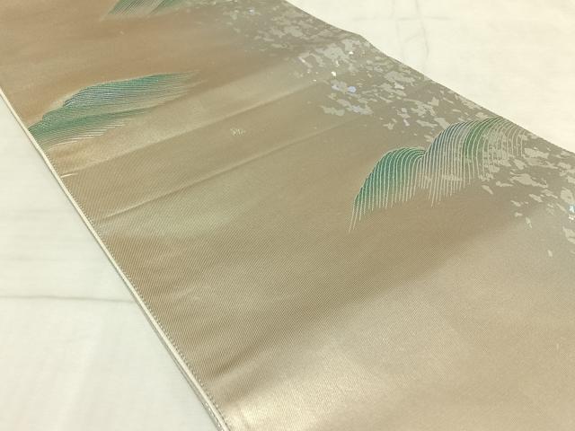 平和屋着物◎六通太鼓柄袋帯 荒波文 金銀彩 引箔 正絹 逸品 AAAN8452jh