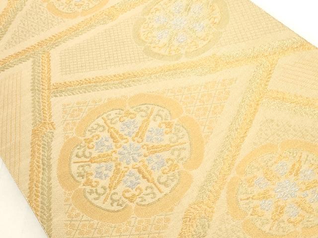 平和屋着物◎六通柄袋帯 正倉院花文 金糸 正絹 逸品 AAAO0186ru