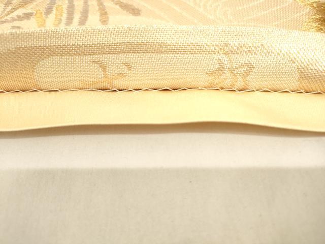 平和屋着物◎六通柄袋帯 立波飛鶴草木文 金糸 正絹 逸品 AAAO1605ru