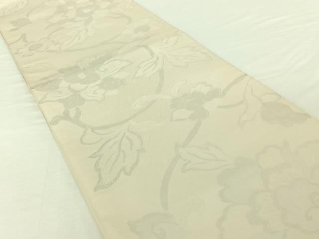 平和屋着物◎六通柄 本袋帯 草花文 銀糸 正絹 逸品 AAAO2521jh