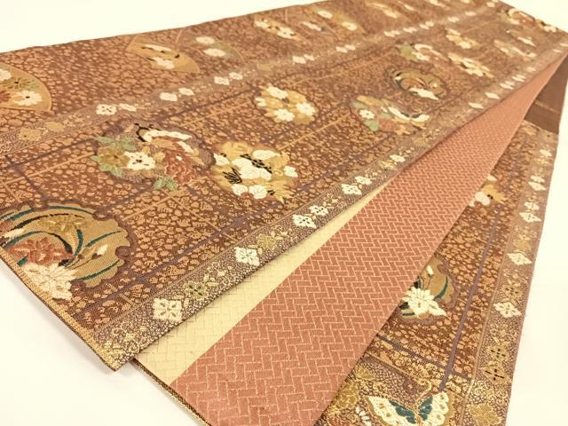 平和屋着物◎両面六通柄袋帯 慶長華小袖 金糸 引箔 正絹 逸品 AAAO2982wt