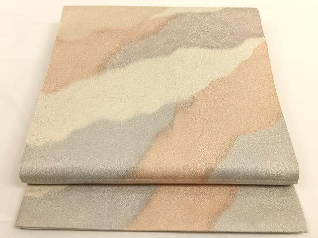 平和屋着物◎砂子綴れ 全通柄袋帯 霞文 銀糸 正絹 逸品 AAAO3712ey