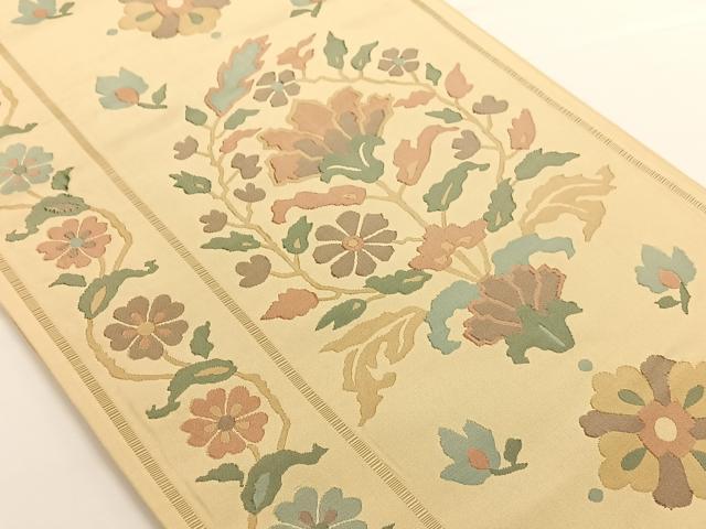 平和屋着物◎六通柄袋帯 華間道 正絹 逸品 AAAO3717ey