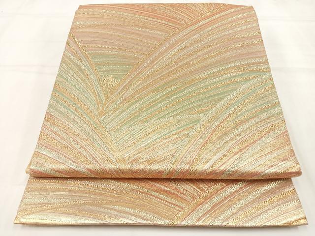 平和屋着物◎六通柄袋帯 歓世つづれ 箔寿若松文 金糸 正絹 逸品 AAAO4596yx