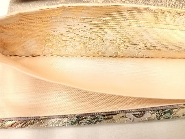平和屋着物◎六通柄袋帯 唐織 扇面障壁文 金糸 正絹 逸品 AAAO4634yx