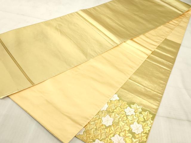 平和屋着物◎太鼓柄袋帯 楓 金糸 正絹 逸品 AAAO5309sx