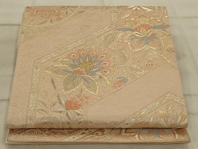 平和屋着物◎六通柄袋帯 唐織 更紗花文 金糸 正絹 逸品 AAAO5465ou