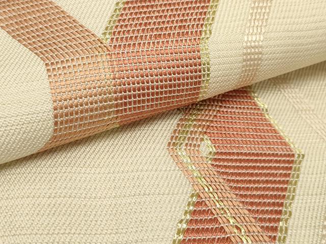 平和屋着物■太鼓柄袋帯 菱間道 金糸 正絹 逸品 AAAO5874sx