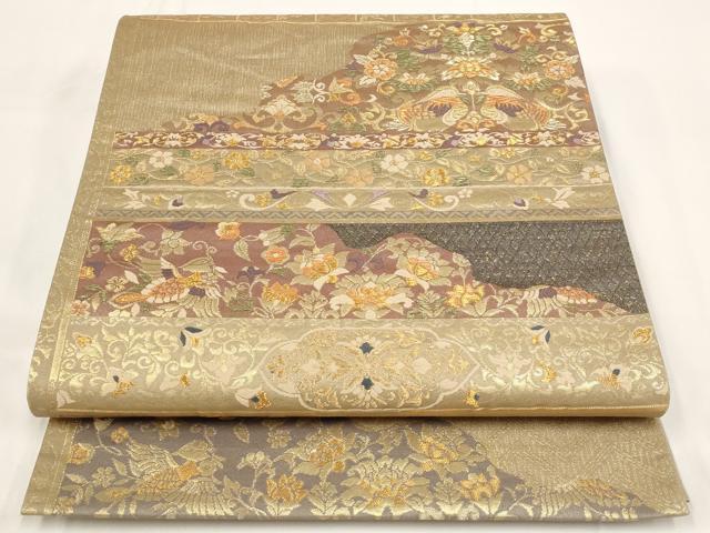 7760■　横段吉祥文様　正絹袋帯　美品 7760□横段吉祥文様正絹袋帯美品