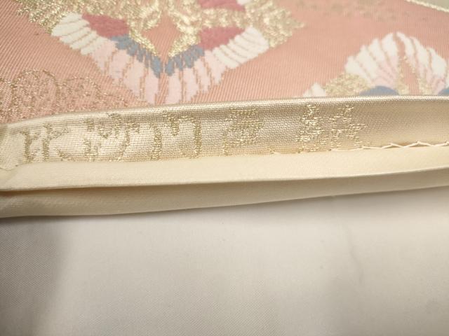 平和屋着物◎六通柄袋帯 比沙門色紙 松皮菱 金糸 正絹 逸品 AAAO6459st