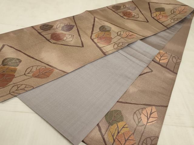 平和屋着物◎六通柄袋帯 枝葉文 正絹 逸品 AAAO6732sx