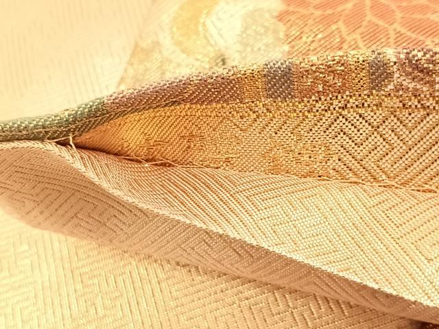 平和屋着物◎本佐賀錦 六通柄袋帯 流水花鼓文 金糸 正絹 逸品 AAAO6928wt