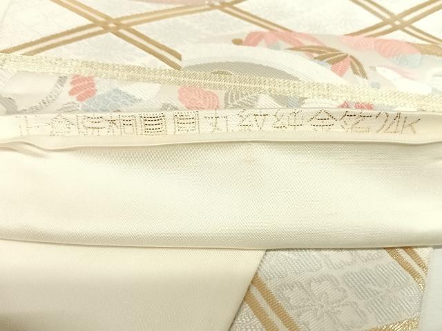 平和屋着物◎六通柄袋帯 吉祥花丸文 金銀糸 正絹 逸品 AAAO8843wt