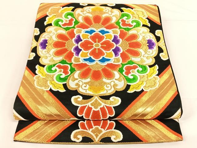 平和屋着物◎六通柄袋帯 唐織 正倉院花文 金糸 正絹 逸品 AAAO8856wt