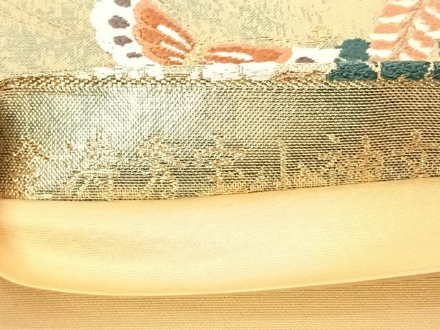 平和屋着物◎六通柄袋帯 金涛秀宝小袖文 金糸 引箔 正絹 逸品 AAAO9516jh