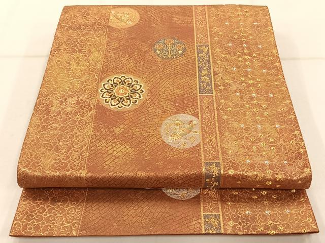 平和屋着物◎六通柄袋帯 正倉院鈿荘文 金銀糸 正絹 逸品 AAAP0614ey