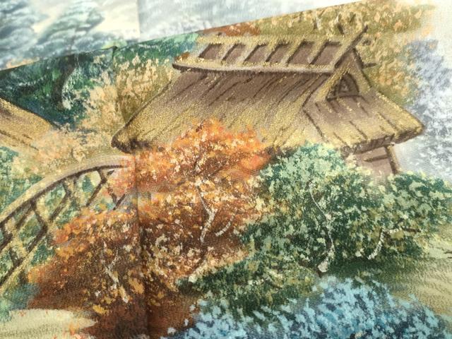 平和屋着物■豪華黒留袖 作家物 風景文 金彩 正絹 逸品 AAAP1918ma