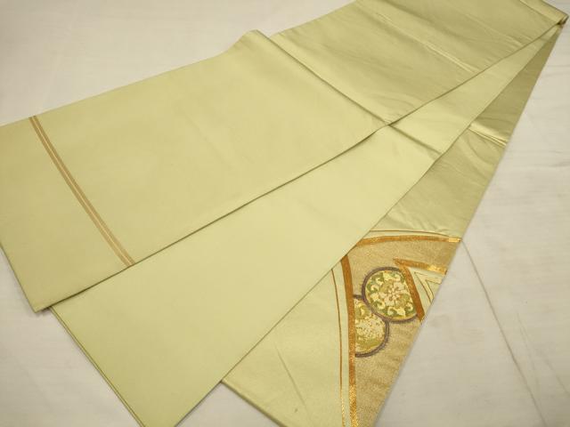 平和屋着物●西陣 川島織物謹製 太鼓柄袋帯 駒刺繍 花唐草丸文 金糸 正絹 逸品 AAAP4219wj