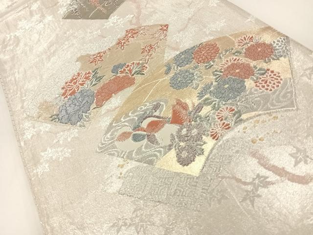 平和屋着物◎九百本佐賀錦 六通柄袋帯 地紙鴛鴦華文 金銀糸 正絹 逸品 AAAP5711wt