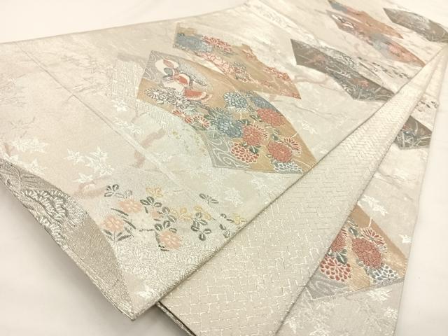 平和屋着物◎九百本佐賀錦 六通柄袋帯 地紙鴛鴦華文 金銀糸 正絹 逸品 AAAP5711wt
