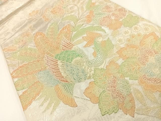 平和屋着物◎六通柄袋帯 更紗花鳥文 金銀糸 正絹 逸品 AAAP5741wt