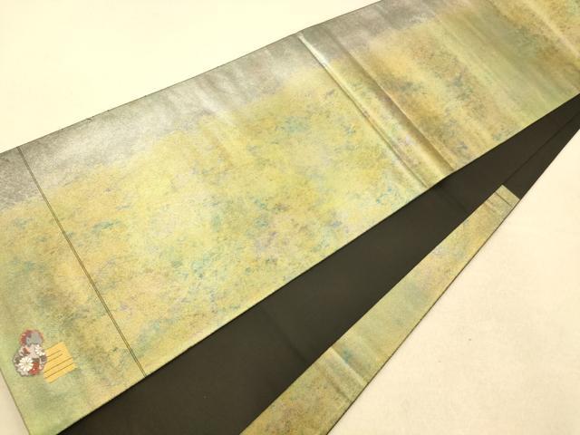 平和屋着物◎太鼓柄袋帯 花籠文 金糸 引箔 正絹 逸品 AAAP6042fw
